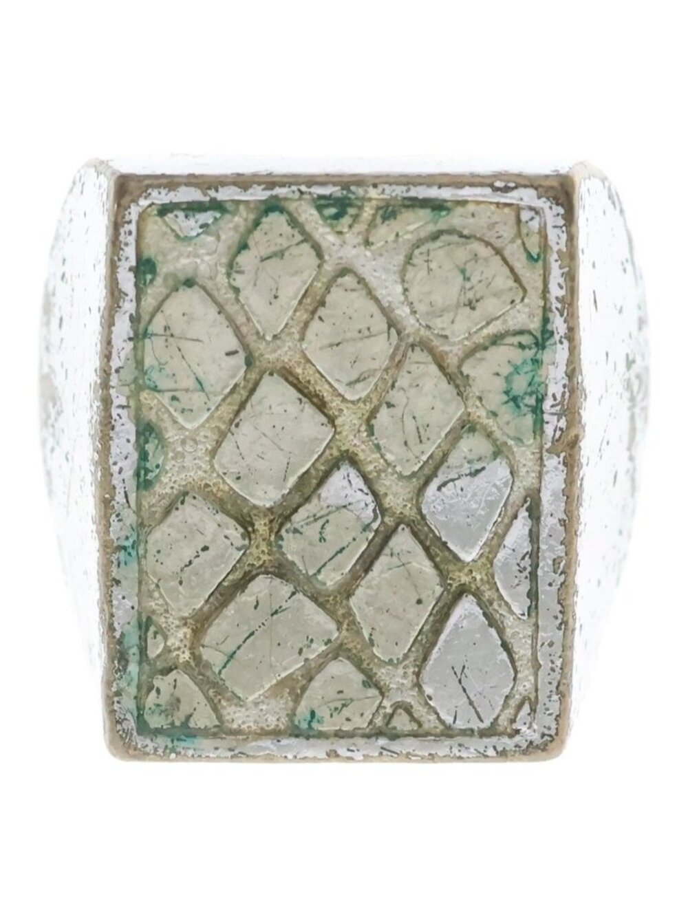 Celine Hedi Slimane Era Square Shape Signet Ring Silver